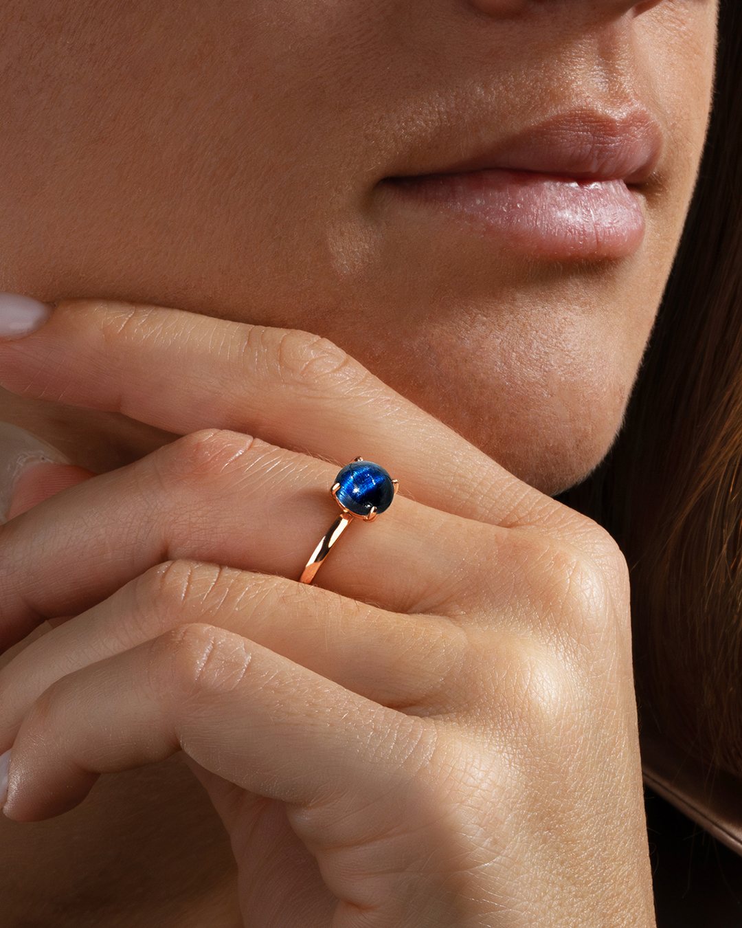 Ring blauem Tigerauge Olmetia