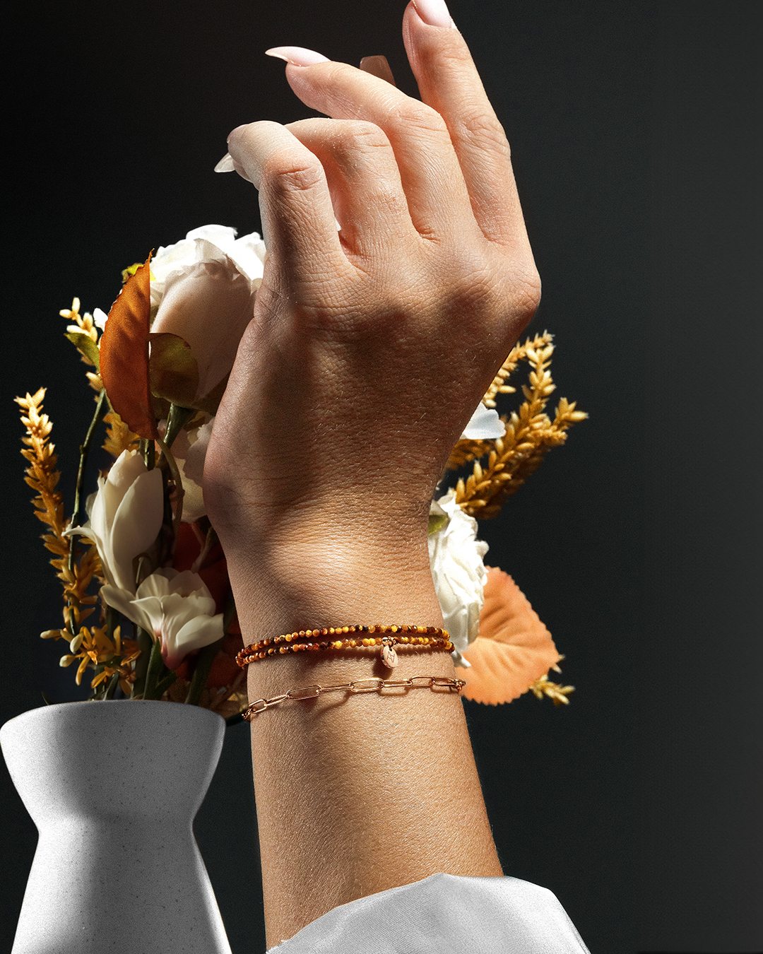 Armband Tigerauge Messinillo