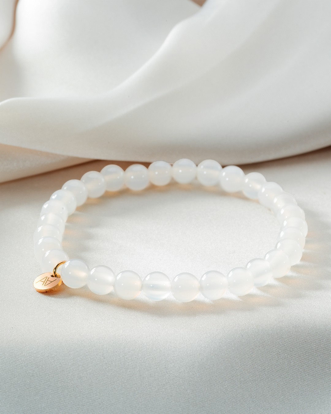 Armband Natursteine Bracelet agate blanche 6mm