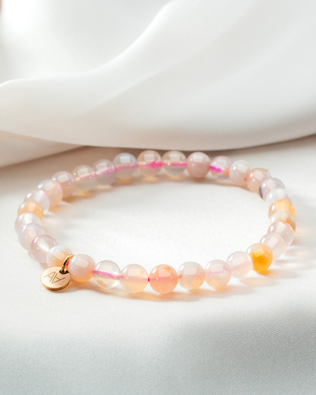 Armband Natursteine Bracelet agate fleur de cerisier 6mm