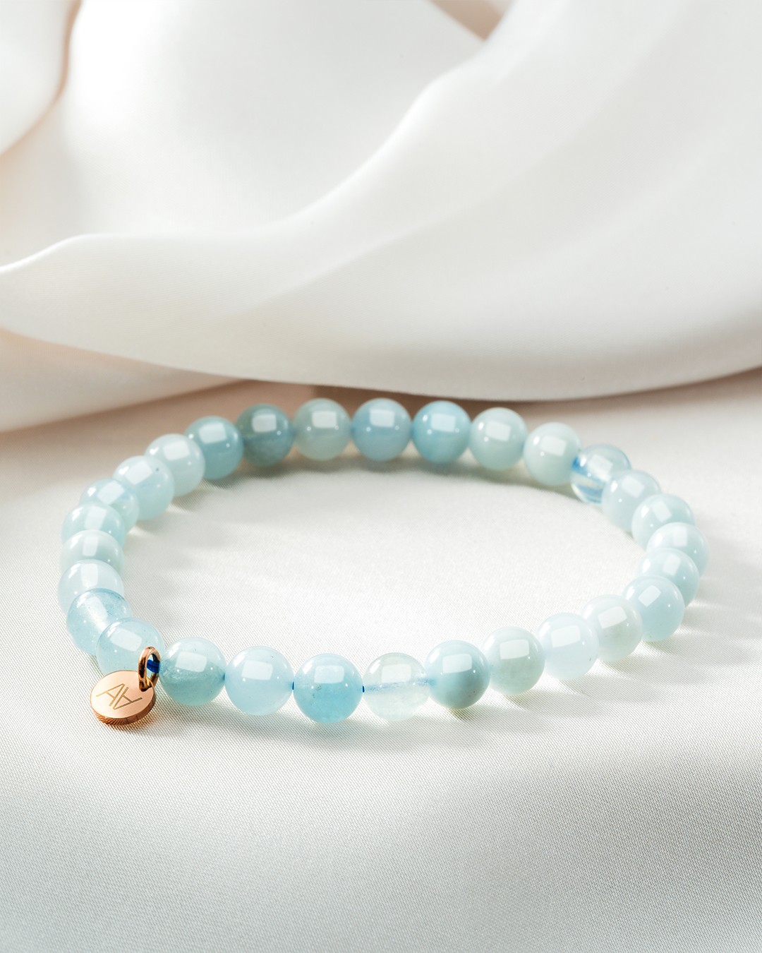 Armband Natursteine Bracelet aigue-marine Namibie 6mm