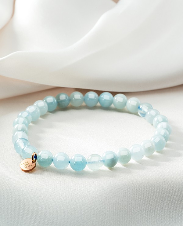 Bracelet aigue-marine Namibie 6mm