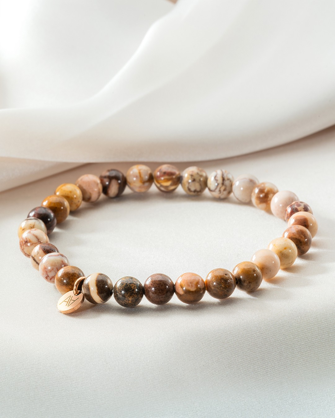 Armband Natursteine Bracelet jaspe brun 6mm