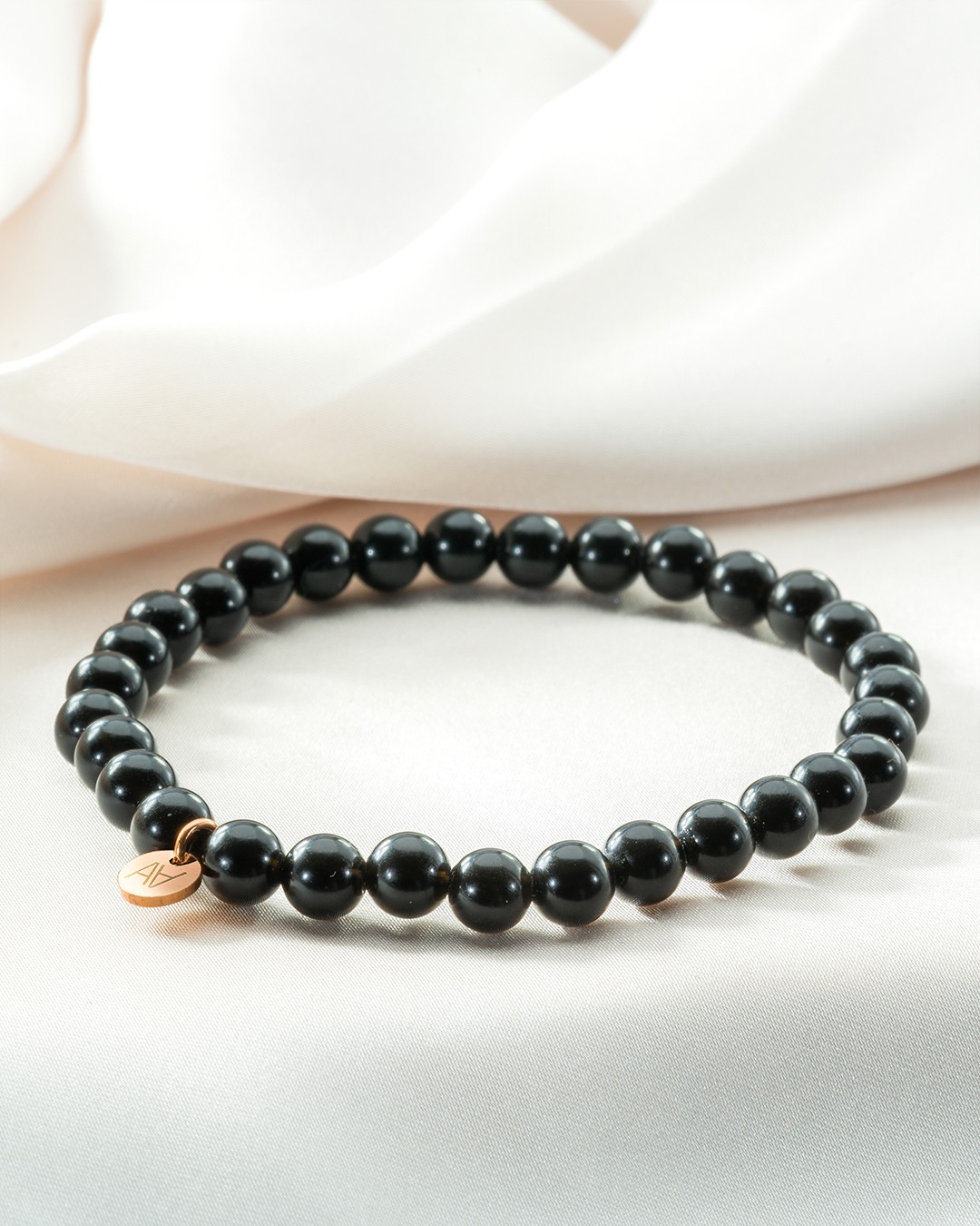 Armband Natursteine Bracelet obsidienne noire 6mm
