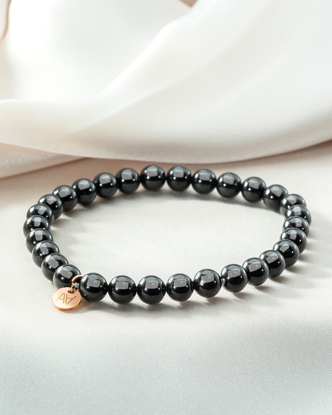 Armband Natursteine Bracelet spinelle noire 6mm