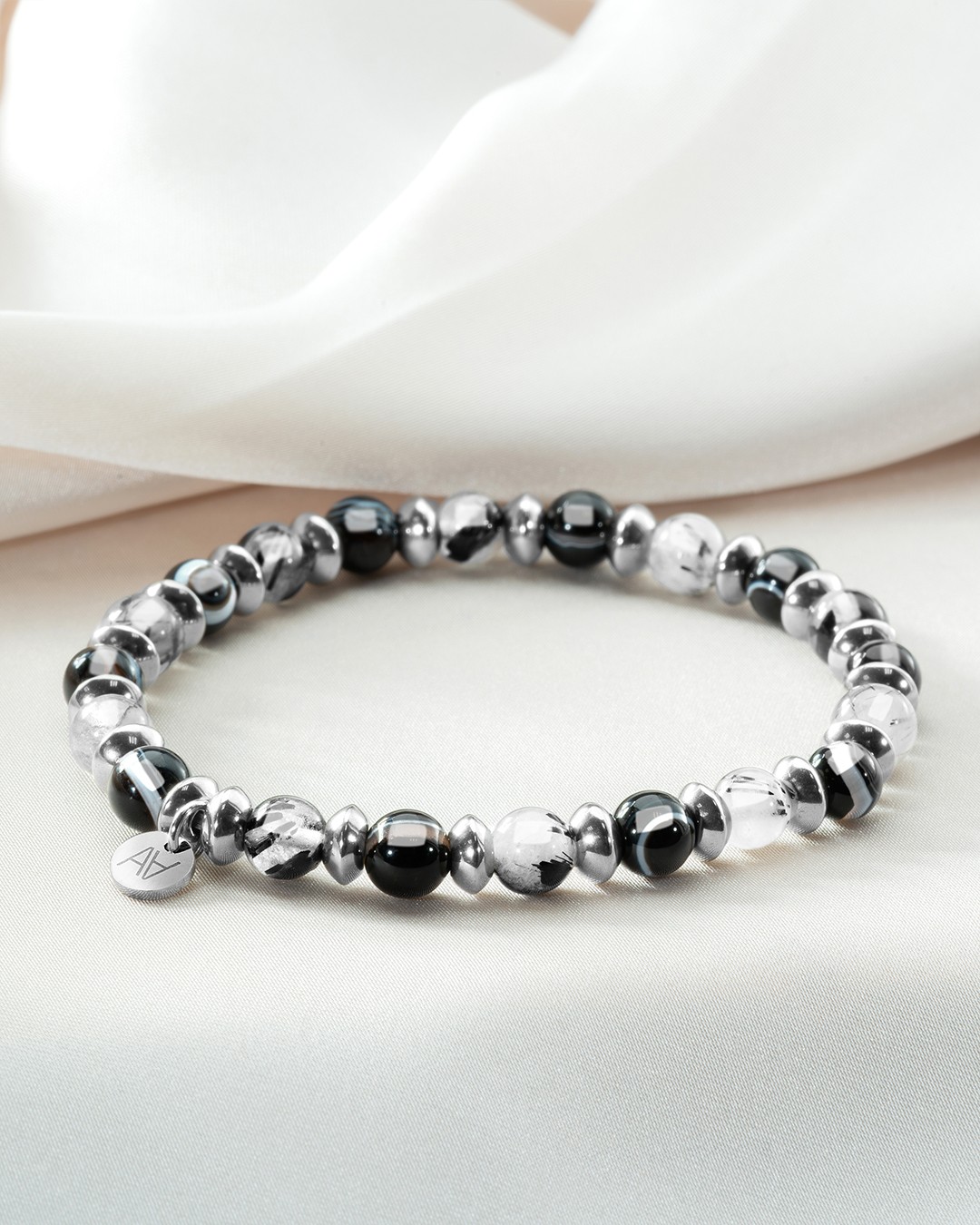 Armband Rutilquarz und Schwarser achatSchutzbündnis