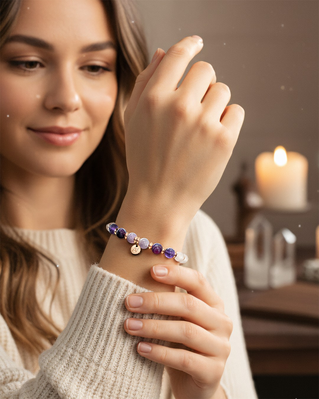 Armband Steinheilkunde Kronen-Chakra