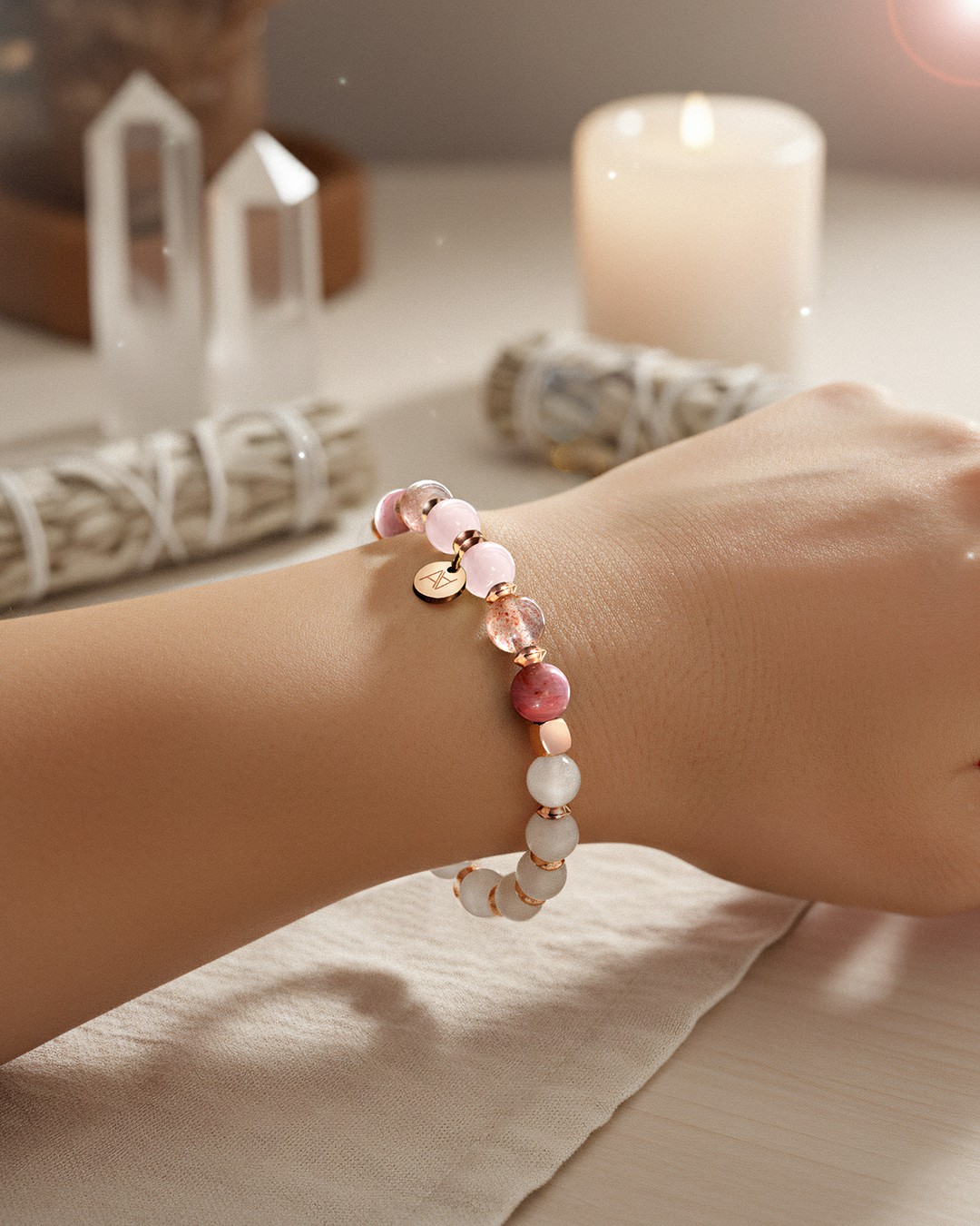 Armband Steinheilkunde Herz-Chakra - Liebe