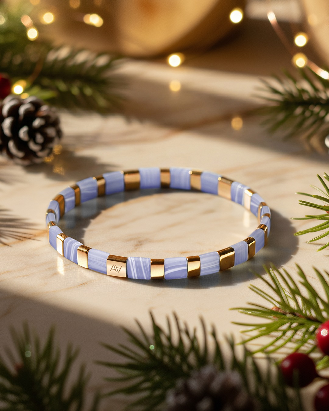 Armband synthetische blaue Chalcedon Morciano