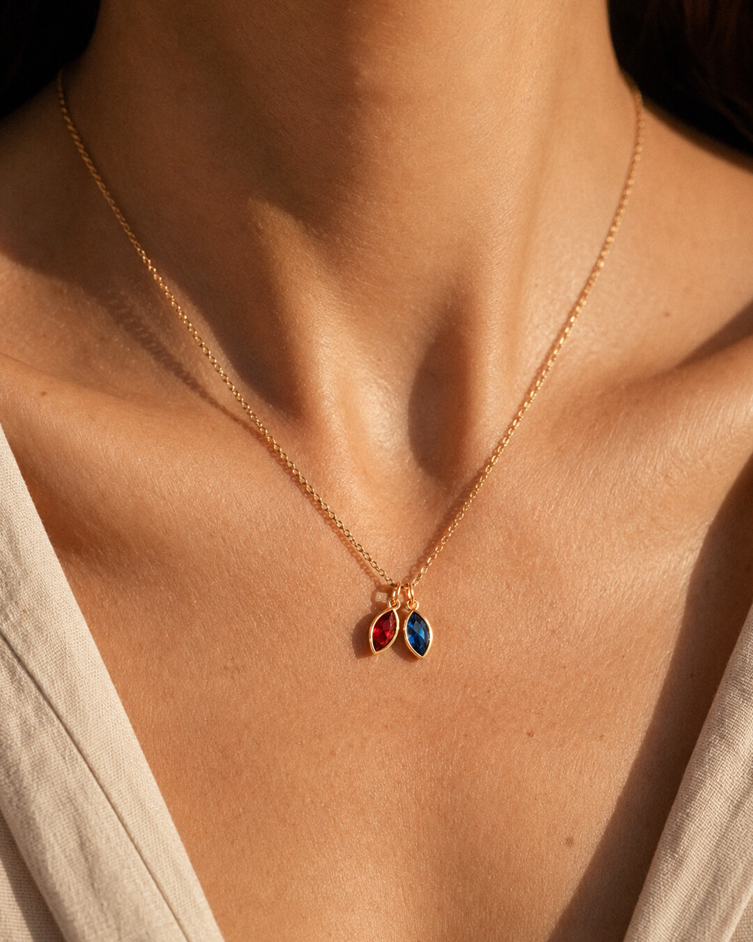 Anhänger Roter und blauer Zirkon Monteblù