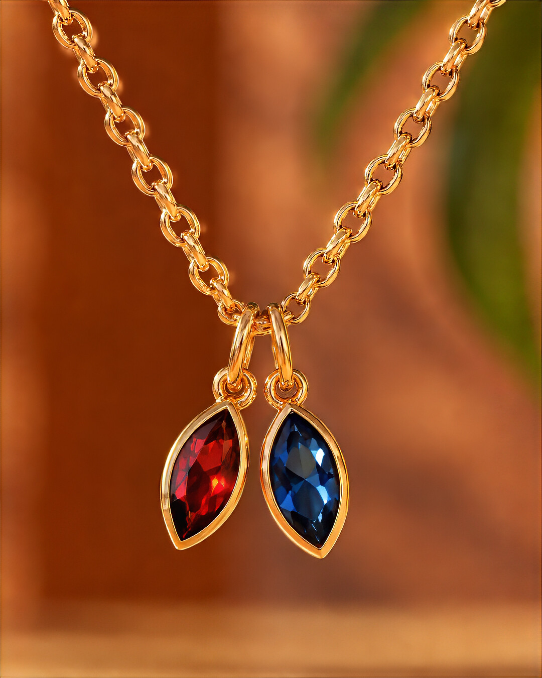 Anhänger Roter und blauer Zirkon Monteblù