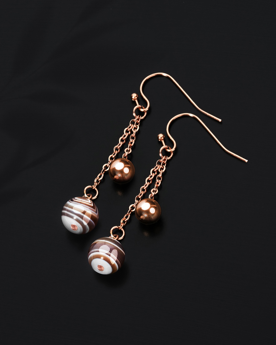 Ohrringe Botswana Achat Avellini Oscuro