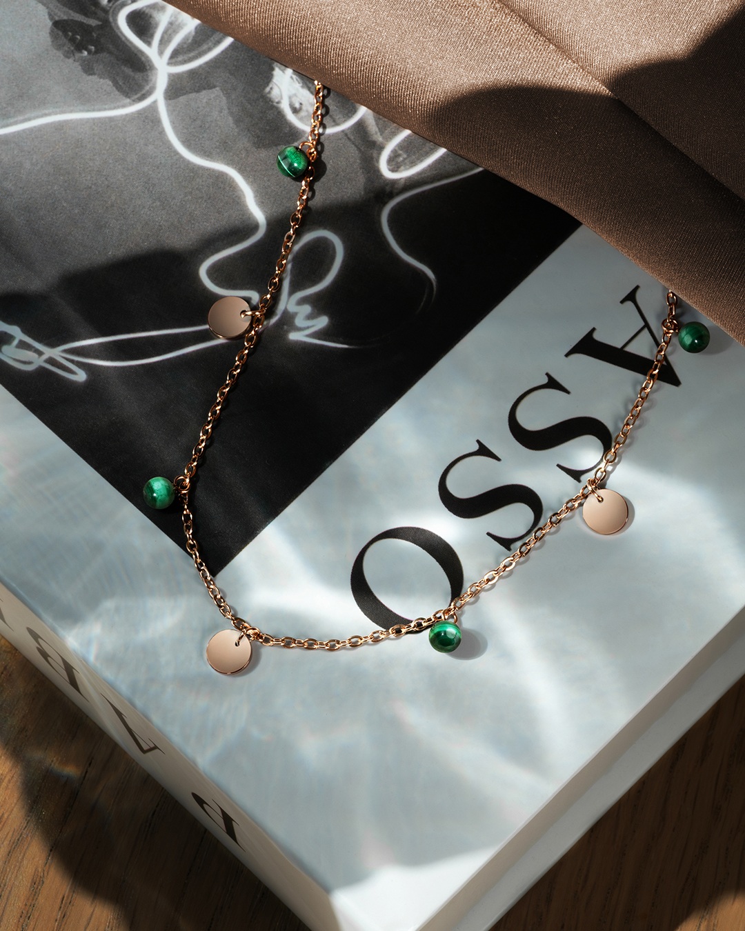 Packshot Anhänger Rosévergoldeter Edelstahl Venozotto